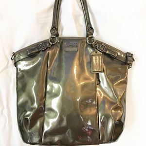 On Hold- Used Coach Pewter Patent Leather Satchel
